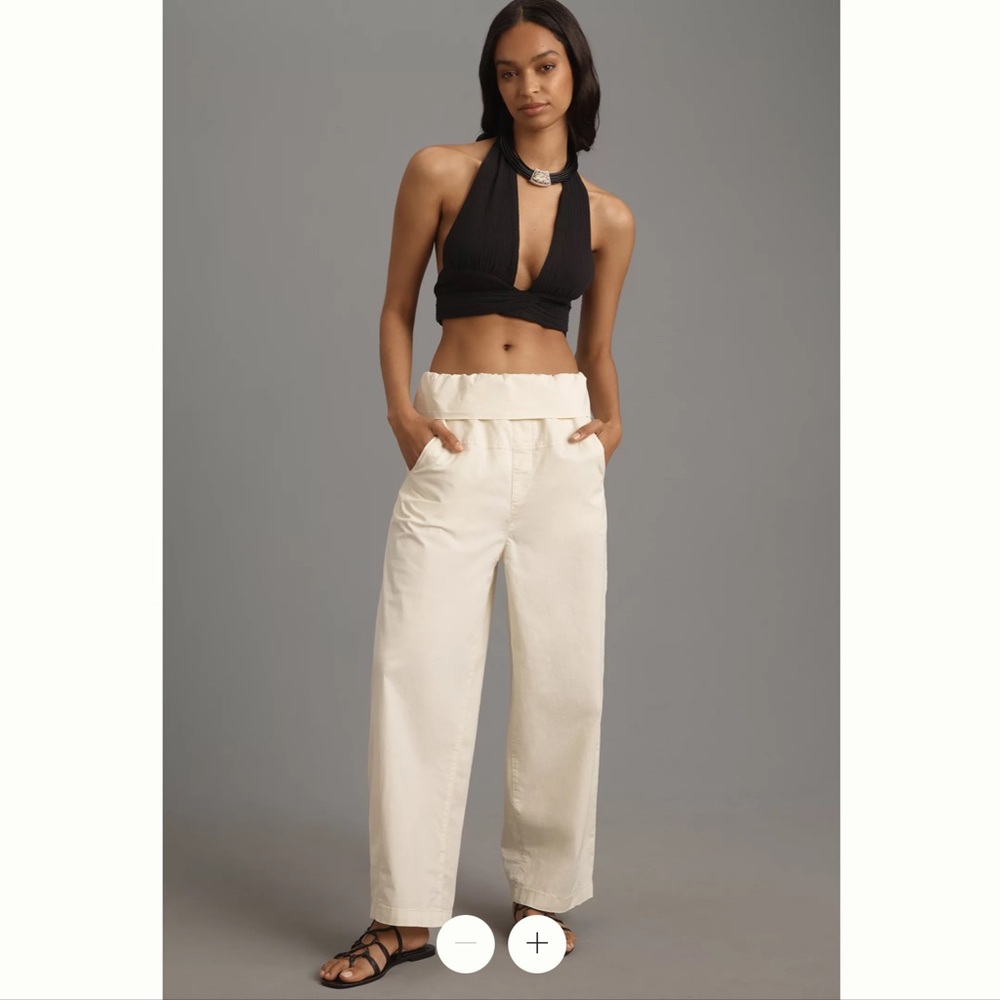 Anthropologie Pilcro Foldover wide leg trousers.